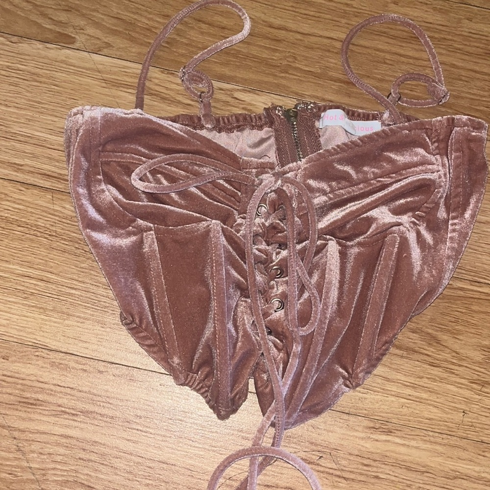 Velvet crop top / corset